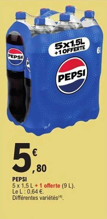 PEPSI 5 x 1,5 L + 1 offerte (9 L)