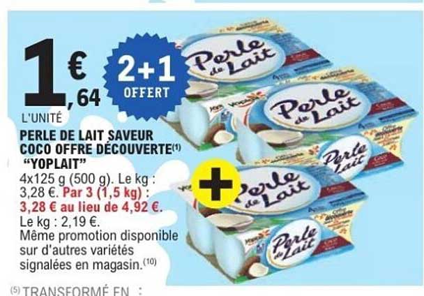PERLE DE LAIT SAVEUR COCO OFFRE DÉCOUVERTE "YOPLAIT"