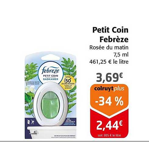 Petit Coin Febrèze Rosée du matin 7,5 ml