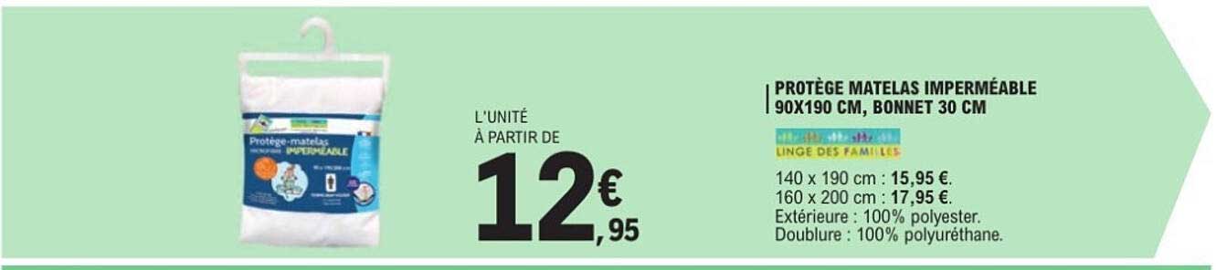 Protège matelas imperméable 90X190 CM, bonnet 30 CM