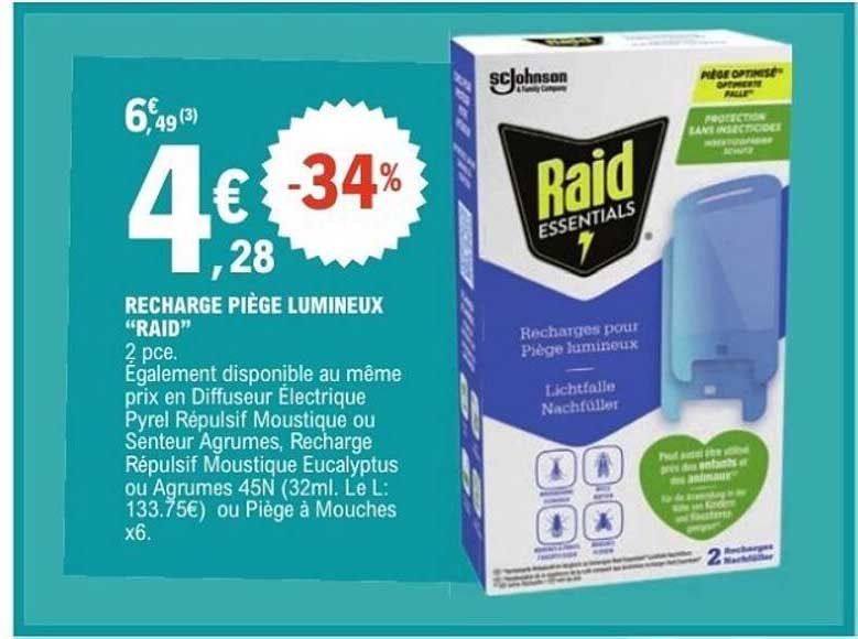 RECHARGE PIÈGE LUMINEUX “RAID”