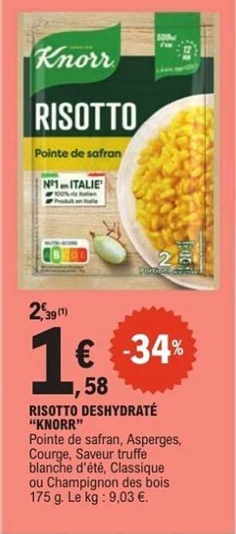 RISOTTO DESHYDRATÉ "KNORR"