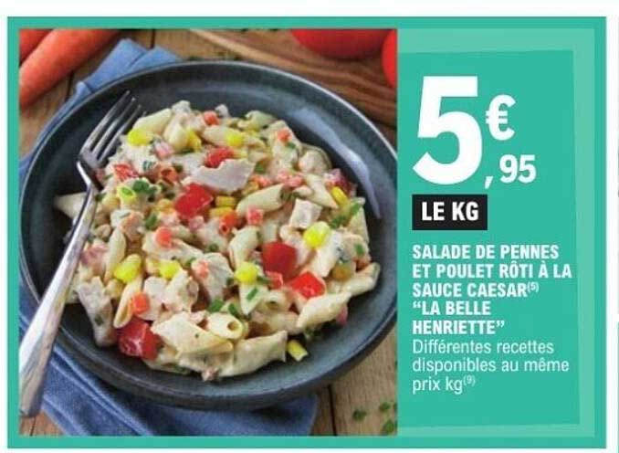 SALAD DE PENNES ET POULET RÔTI À LA SAUCE CAESAR "LA BELLE HENRIETTE"