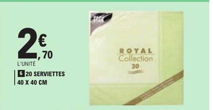 Serviettes Royal Collection - 20 serviettes 40 x 40 cm