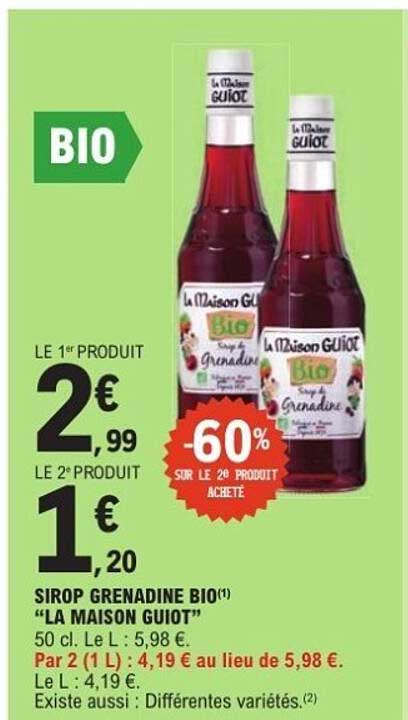 Sirop Grenadine BIO "La Maison Guiot"