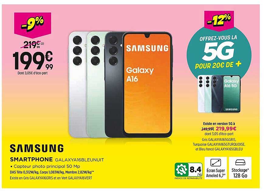 SMARTPHONE GALAXYA16BLEUNUIT