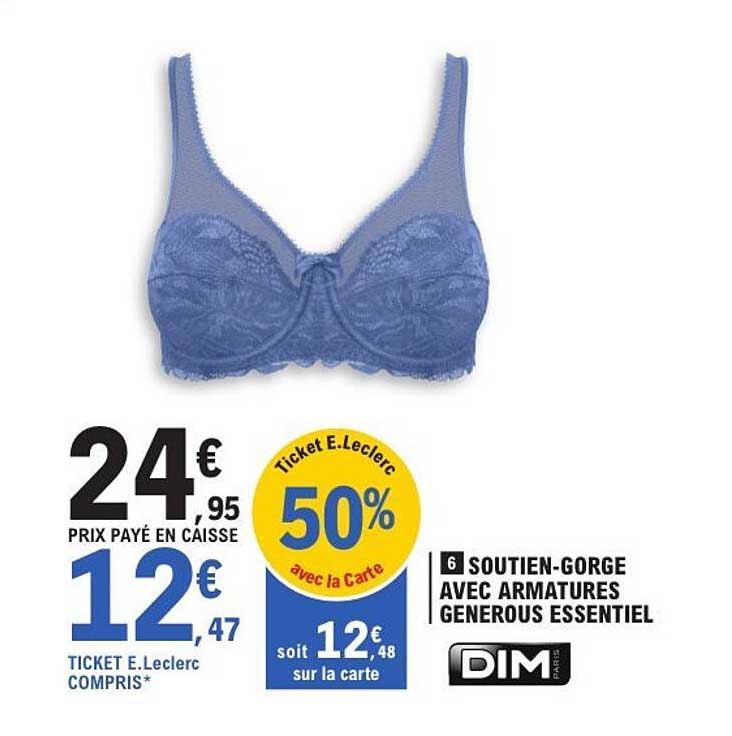 SOUTIEN-GORGE AVEC ARMATURES GENEROUS ESSENTIEL - DIM