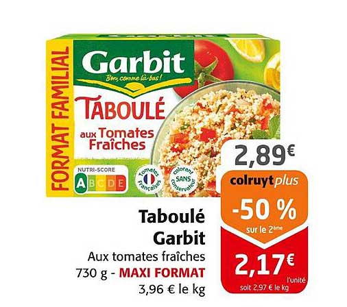 Taboulé Garbit Aux tomates fraîches