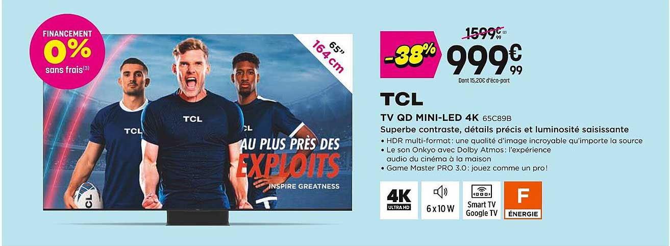 TCL TV QD MINI-LED 4K 65SC89B