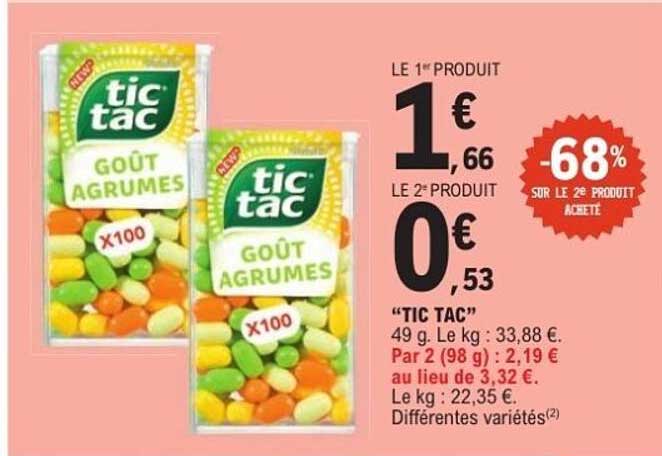 Tic Tac Goût Agrumes