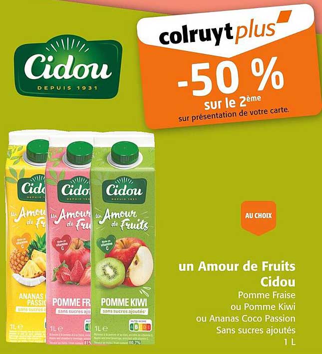 un Amour de Fruits Cidou -50 % sur le 2ème