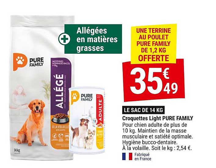 Une terrine au poulet PURE FAMILY de 1,2 kg OFFERTE