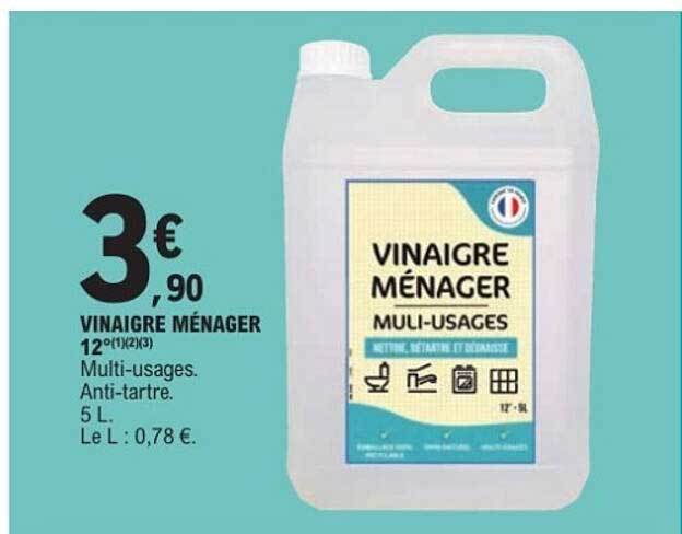 VINAIGRE MÉNAGER MULTI-USAGES 5 L