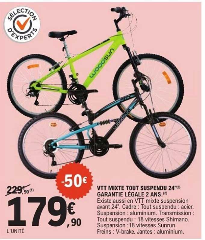VTT MIXTE TOUT SUSPENDU 24" GARANTIE LÉGALE 2 ANS