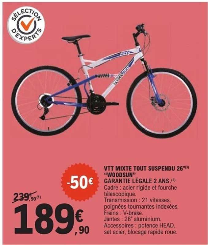 VTT MIXTE TOUT SUSPENDU 26'' WOODSUN