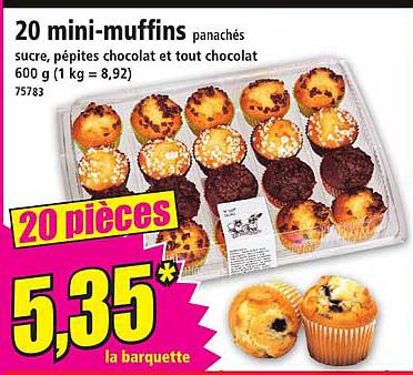 20 mini-muffins panachés
