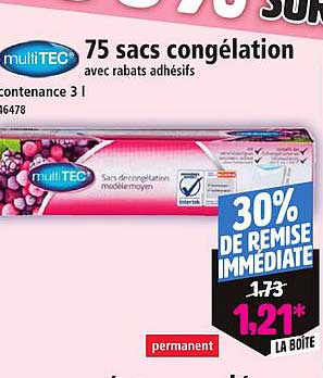 75 sacs congélation avec rabats adhésifs