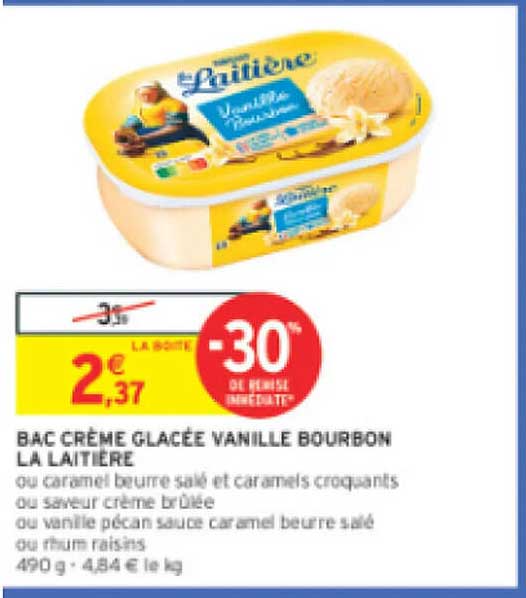 Bac Crème Glacée Vanille Bourbon La Laitière