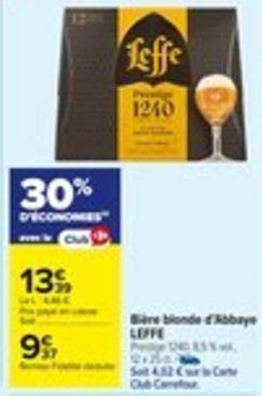 Bière blonde d'Abbaye LEFFE