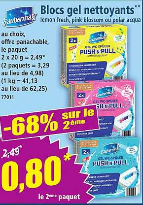 Blocs gel nettoyants ** au choix