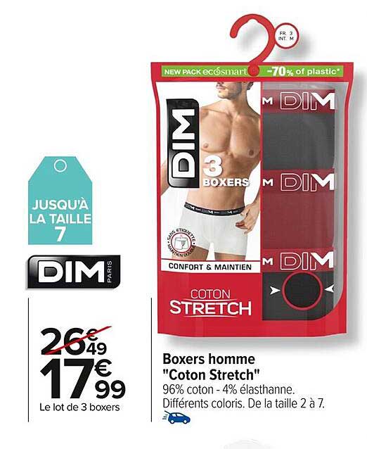 Boxers homme "Coton Stretch"