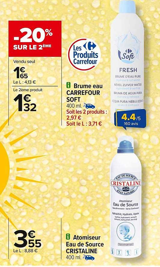 Brume eau CARREFOUR SOFT 400 ml