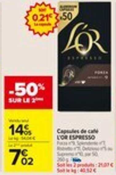 Capsules de café L’OR ESPRESSO
