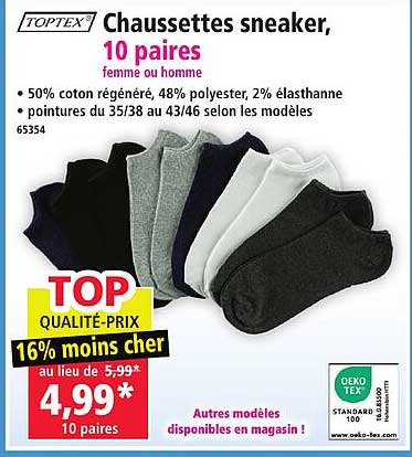 Chaussettes sneaker, 10 paires