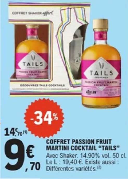 COFFRET PASSION FRUIT MARTINI COCKTAIL "TAILS"