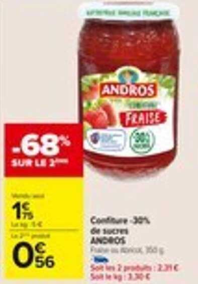 Confiture -30% de sucres ANDROS