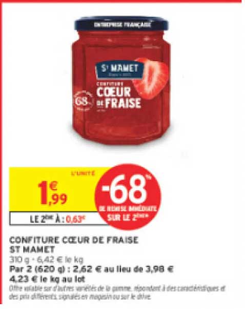 CONFITURE COEUR DE FRAISE ST MAMET
