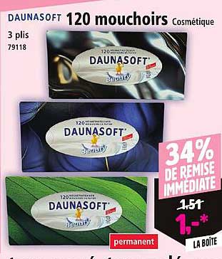 DAUNASOFT 120 mouchoirs Cosmétiques