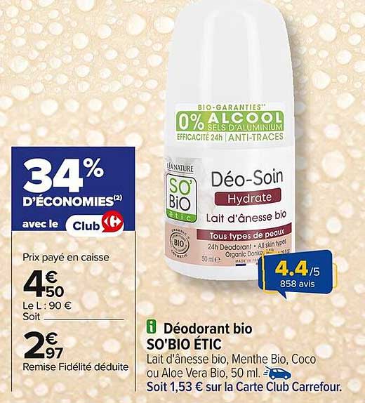 Déodorant bio SO'BIO ÉTIC