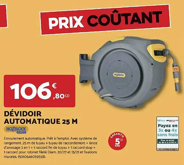 Dévidoir automatique 25 M