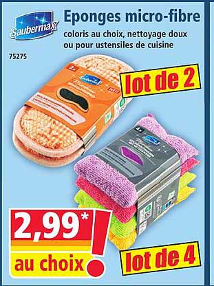 Eponge micro-fibre lot de 2 ou lot de 4
