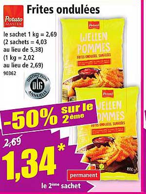 Frites ondulées