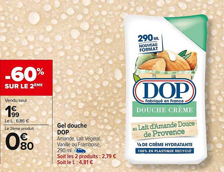 Gel douche DOP au Lait d'Amande Douce de Provence