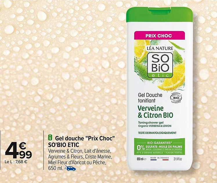 Gel douche "Prix Choc" SO'BIO ETIC