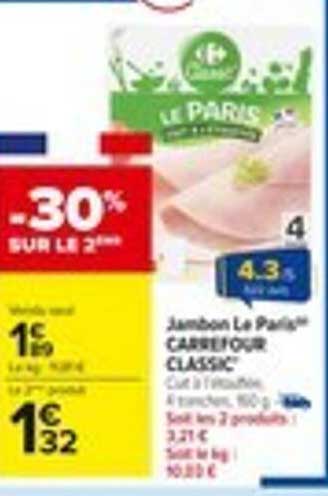 Jambon Le Paris™ CARREFOUR CLASSIC