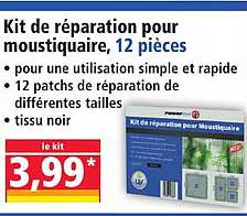 Kit de réparation pour moustiquaire, 12 pièces