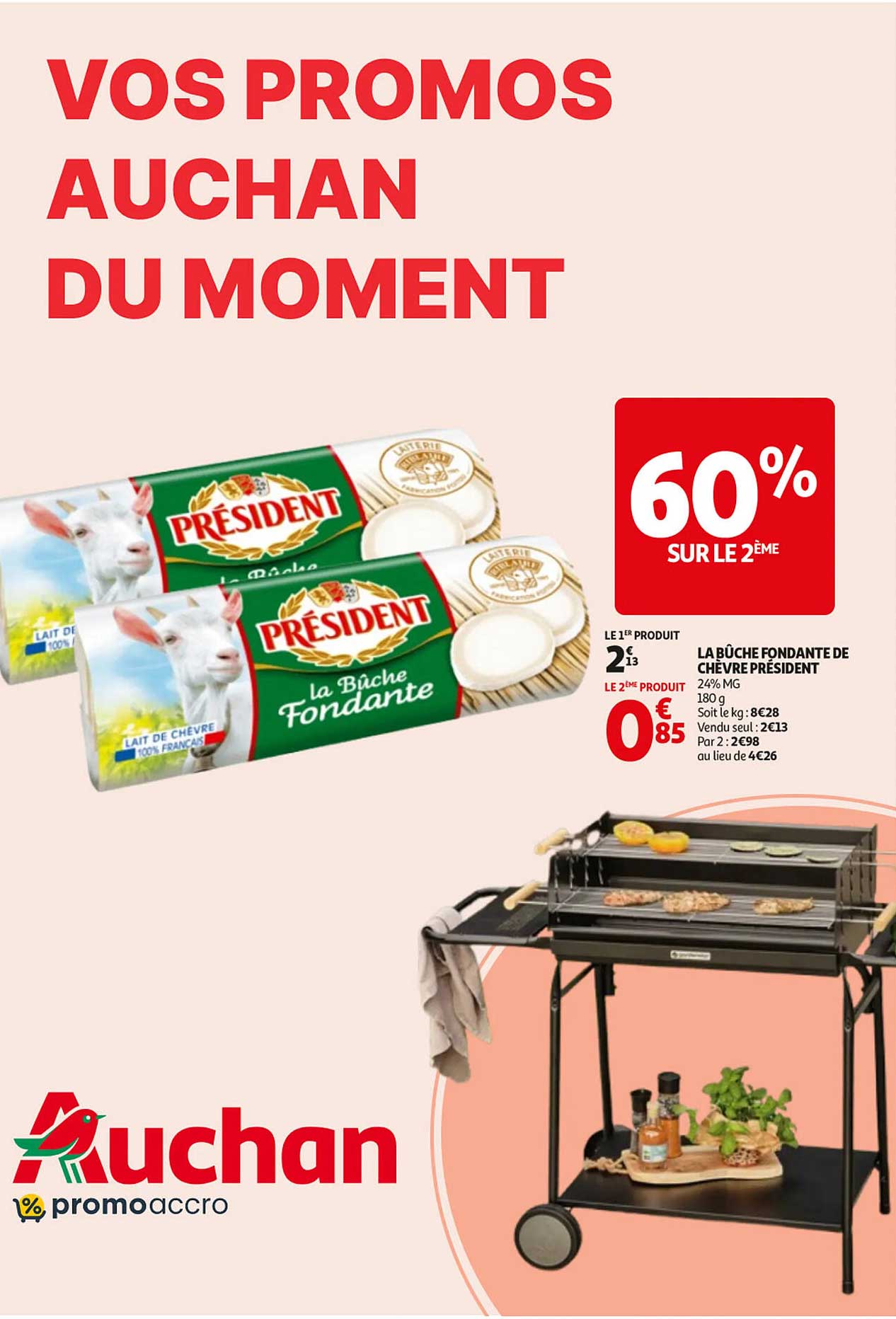 LA BÛCHE FONDANTE DE CHÈVRE PRÉSIDENT