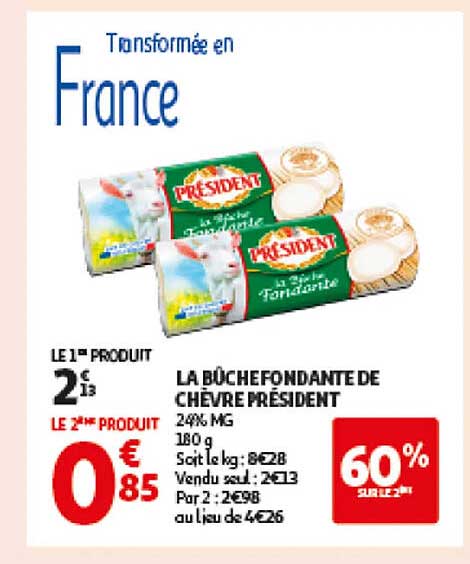 LA BÛCHE FONDANTE DE CHÈVRE PRÉSIDENT