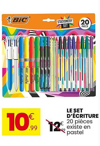 LE SET D'ÉCRITURE 20 pièces existe en pastel