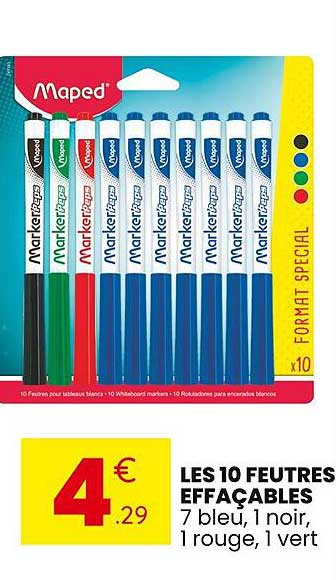 LES 10 FEUTRES EFFACABLES