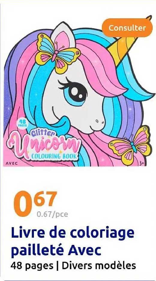 Livre de coloriage pailleté Avec