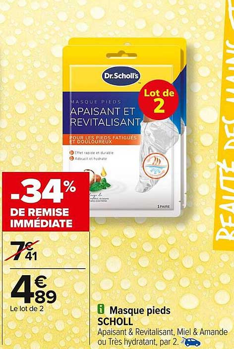 Masque pieds SCHOLL Apaisant et Revitalisant Lot de 2