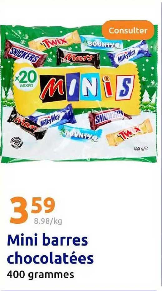 Mini barres chocolatées