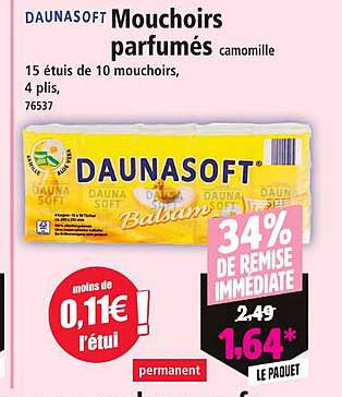 Mouchoirs parfumés camomille