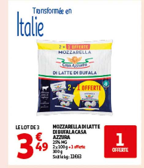 MOZZARELLA DI LATTE DI BUFALA CASA AZZURRA