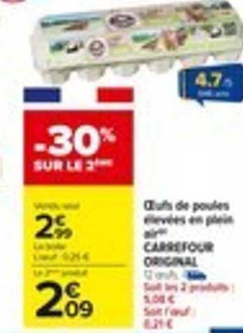 Œufs de poules élevées en plein air Carrefour Original